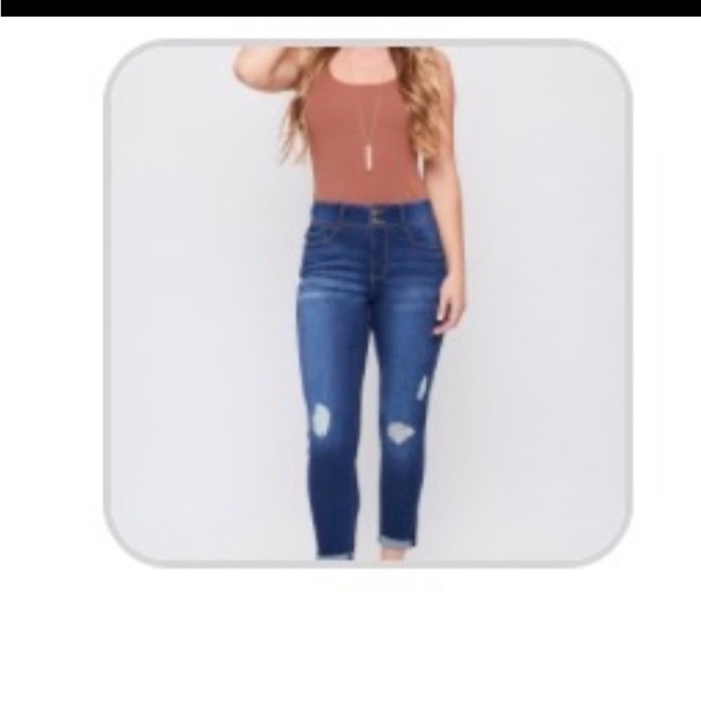 YMI High Rise Blue Distressed Jeans